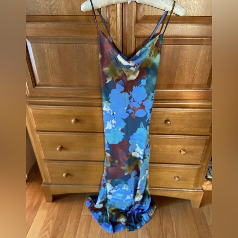 12th Tribe Dress - Satin Maxi Dress - Size S